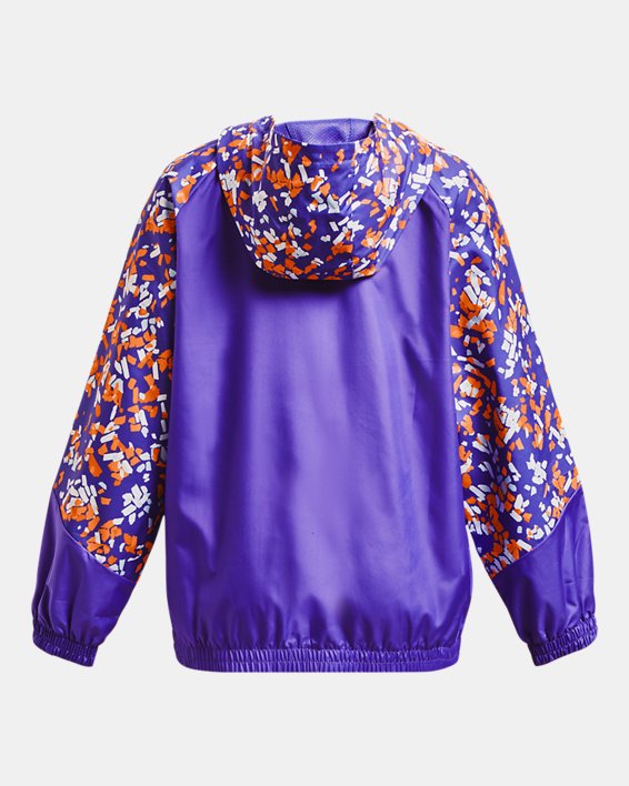 Girls' UA Woven Full-Zip Jacket, Purple, pdpMainDesktop image number 1